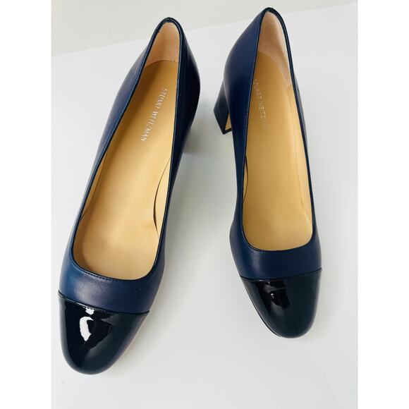 Stuart Weitzman Milla Blue Patent Leather Pumps Women’s Size 8 Heel Classic Shoe - Picture 3 of 12